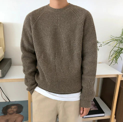 Men's Solid Color Sweater Jacket