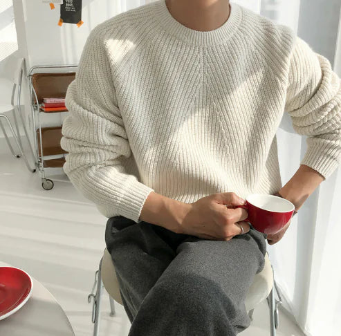 Men's Solid Color Sweater Jacket